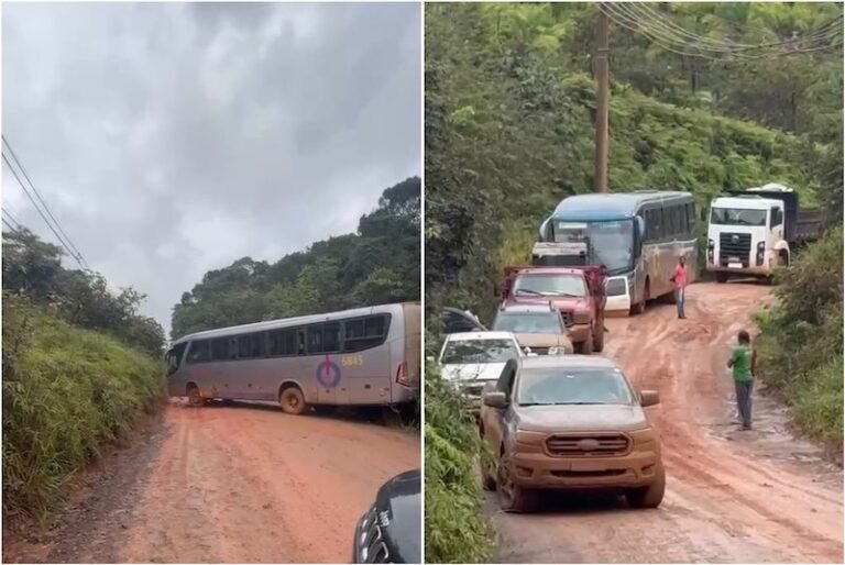 Ônibus atola e interdita trecho da BR-030 em Maraú