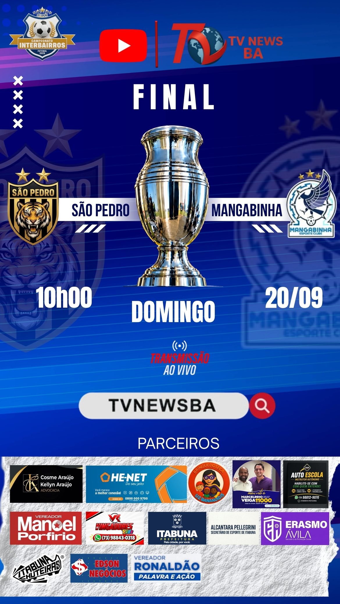 Final do Campeonato Interbairros: São Pedro e Mangabinha se Enfrentam pelo Título