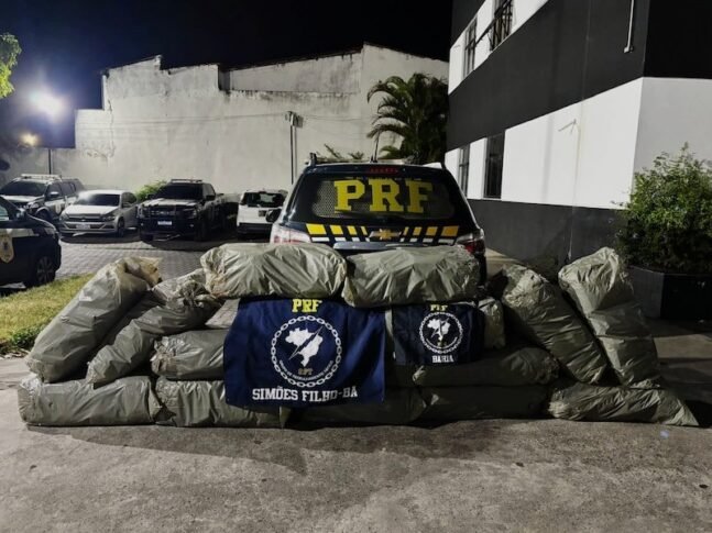 PRF apreende quase 100 kg de maconha na BR-324, em Feira de Santana
