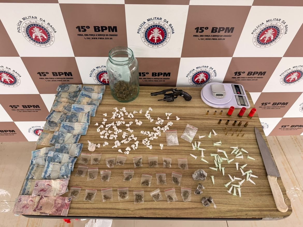15º BPM APREENDE ARMA DE FOGO, MUNIÇÕES E DROGAS DURANTE A OPERAÇÃO FORÇA TOTAL EM ITABUNA